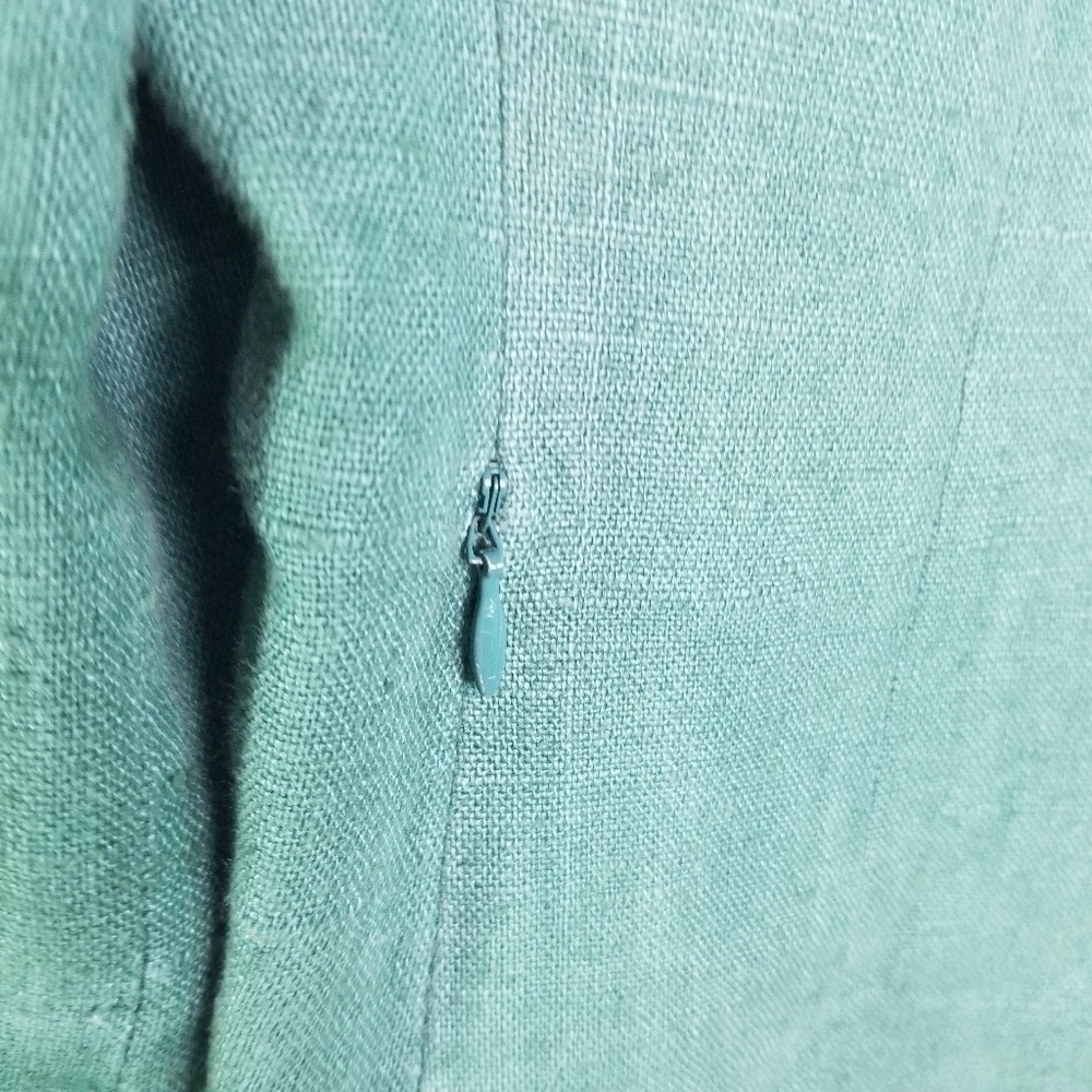 Akris Punto teal green linen cropped jacket - Picture 11 of 12